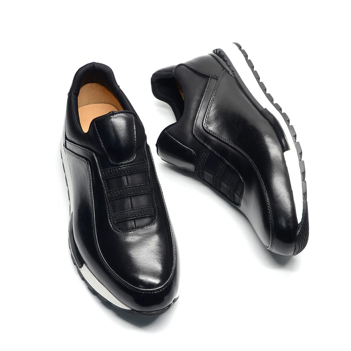 Luxury Elastic Band Leather Sneakers