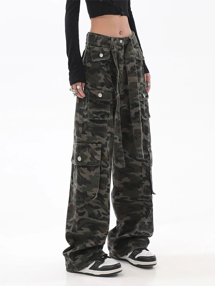 Low Rise Camouflage Cargo Pants