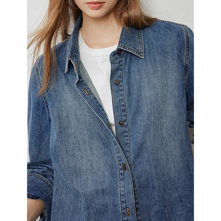 Boyfriend Style Long Sleeve Denim Shirt