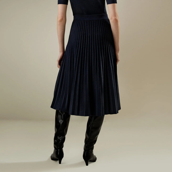 Casual Pleated A-line Merino Wool Skirts