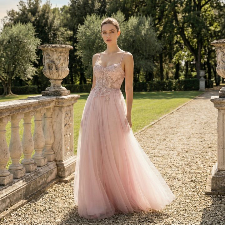 Charming Lace Tulle A-Line Prom Dress