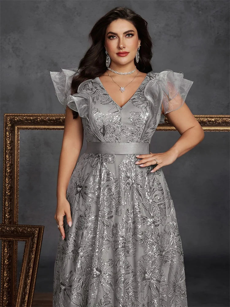 Sophisticated V-Neck Plus Size Women&