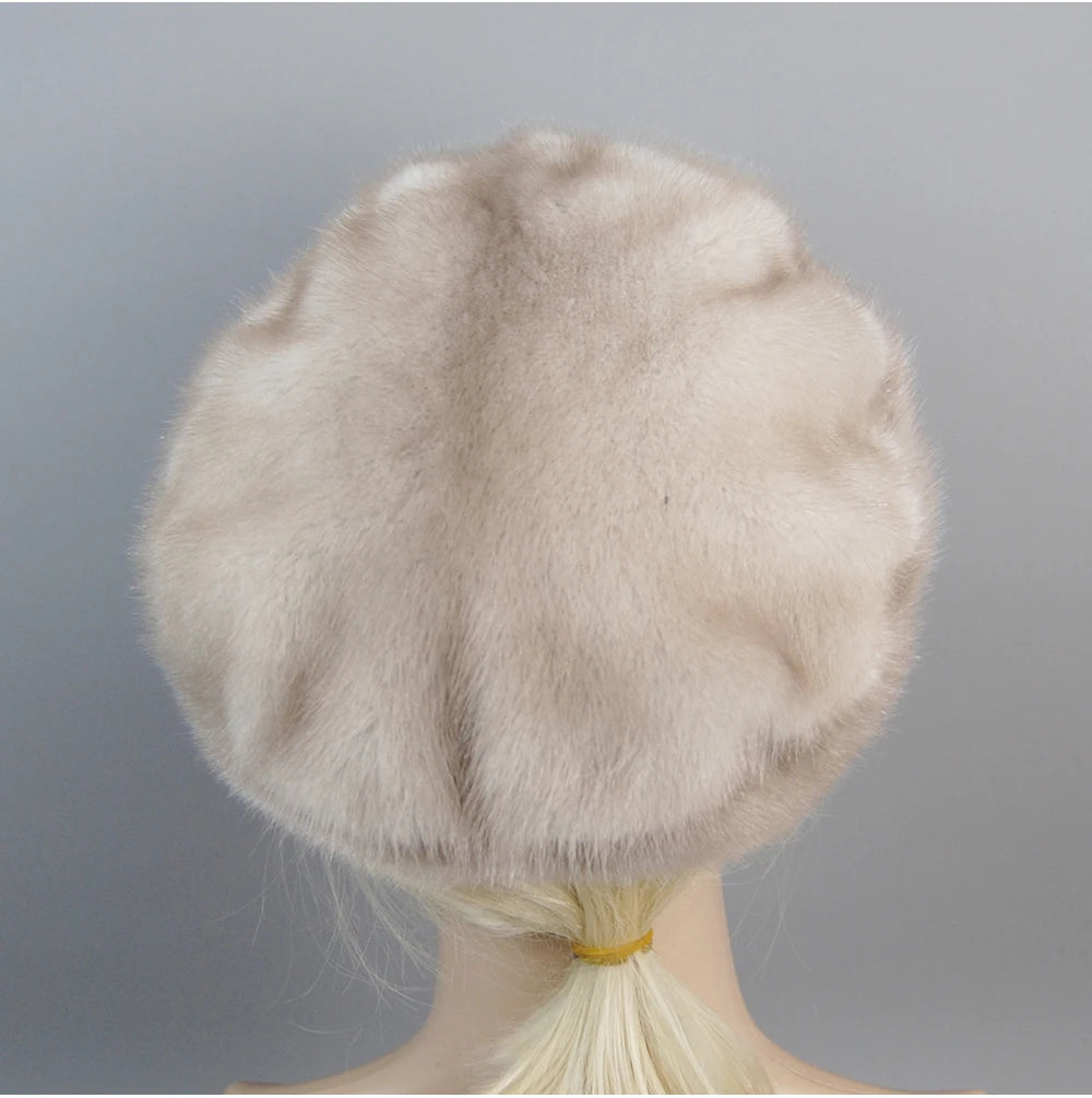 Genuine Full Pelt Fur Beret Hat