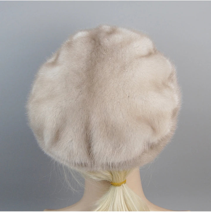 Genuine Full Pelt Fur Beret Hat