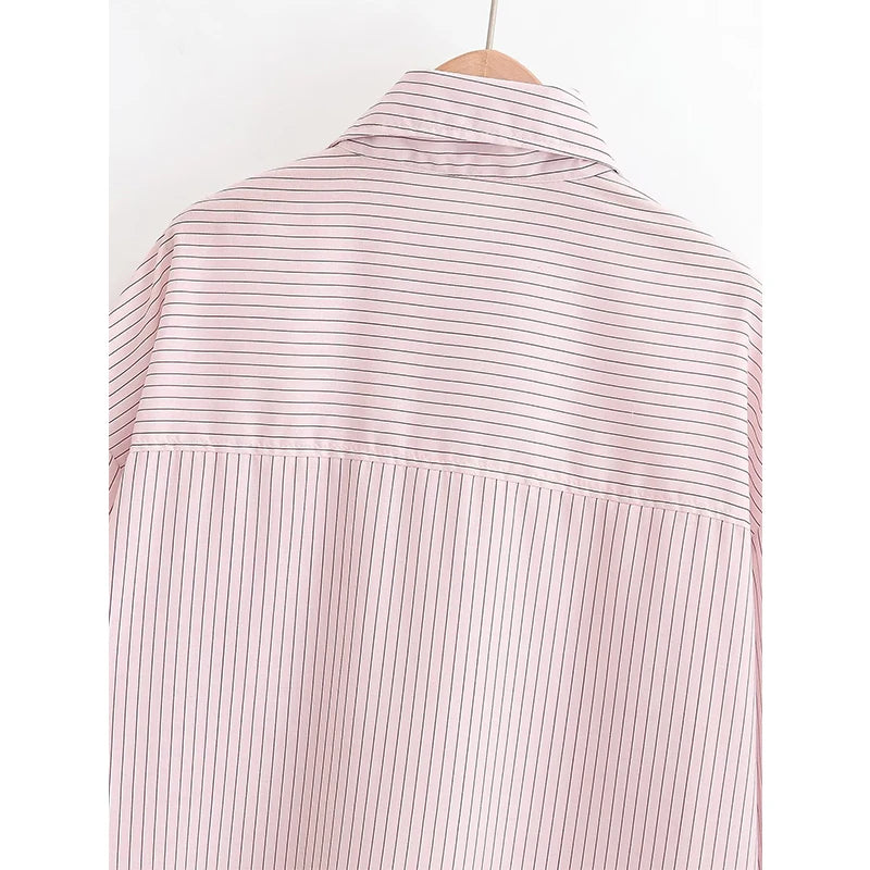 Lovely Striped High Neck Shirt