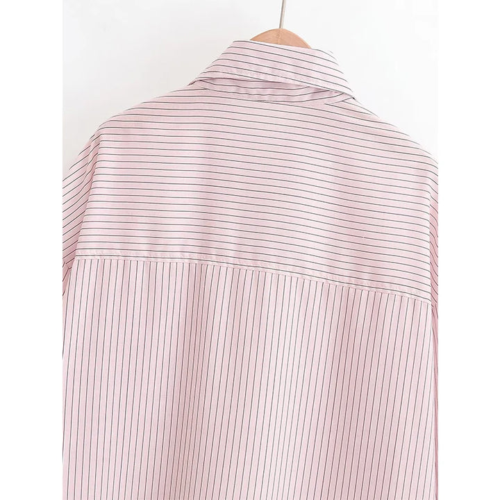 Lovely Striped High Neck Shirt