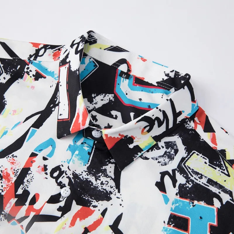 Premium Graffiti Print Long Sleeve Shirt