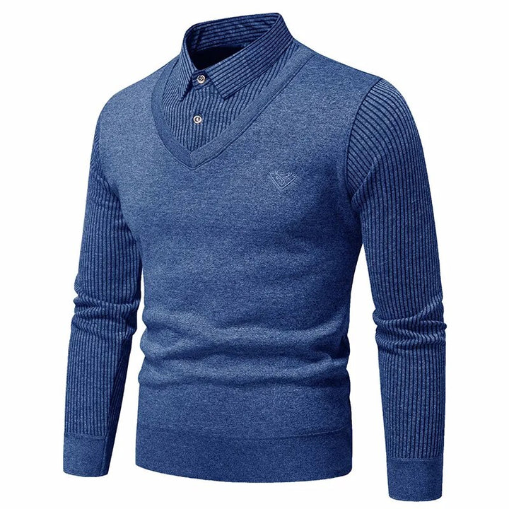 Polo Collar Men's Slim Fit Sweater