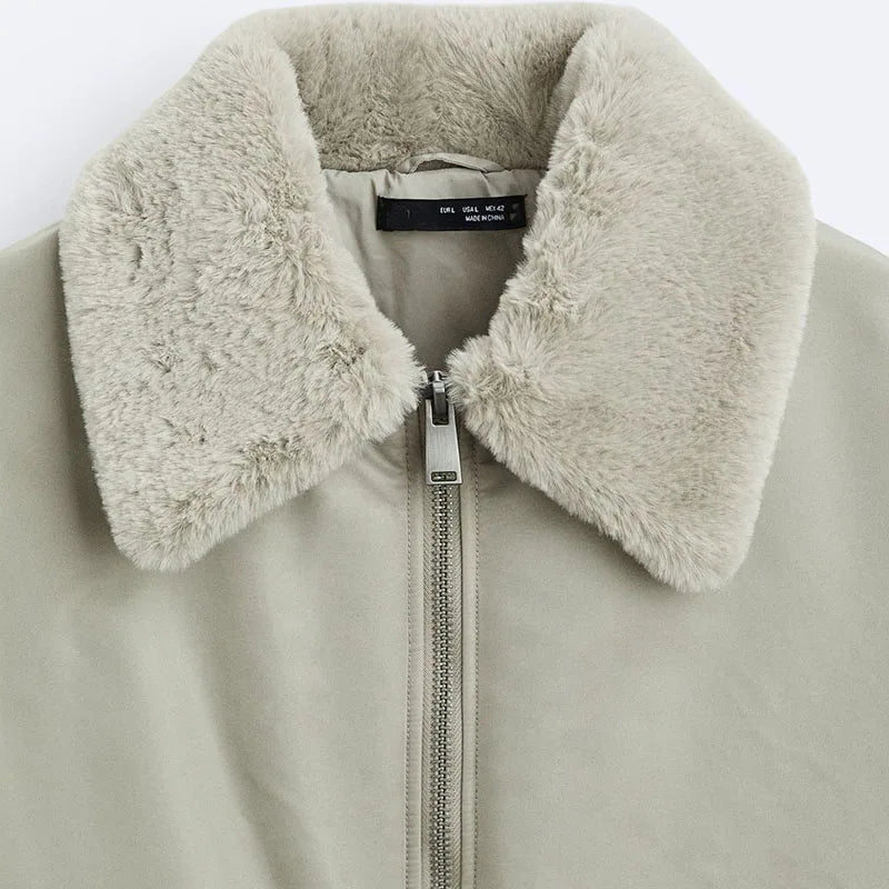 Trendy Thin Cotton Lining Pilot Coat