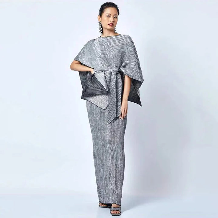 Elegant Pleated Women's 2-Piece Outfit Set