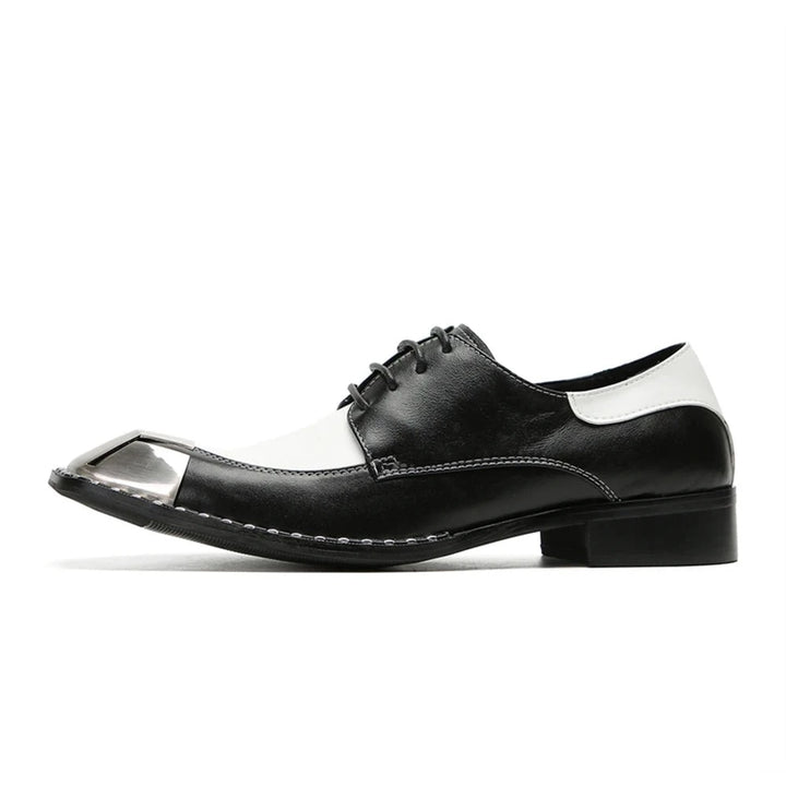 Paneled Square Toe Men's Oxford Shoes