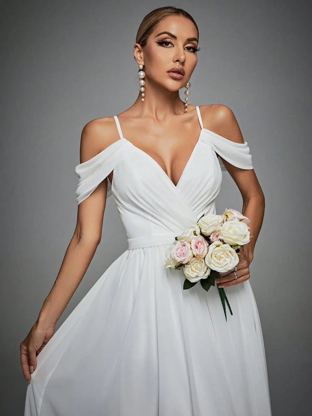 Fashionable Cross Drop Sleeve Gown