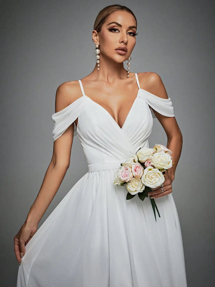 Fashionable Cross Drop Sleeve Gown