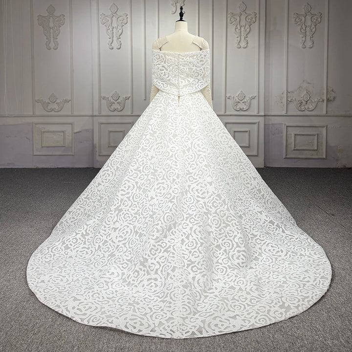 Robe de mariée luxueuse à paillettes, robe de bal, col bateau, manches courtes, robe de mariée personnalisée, chic, DY1313