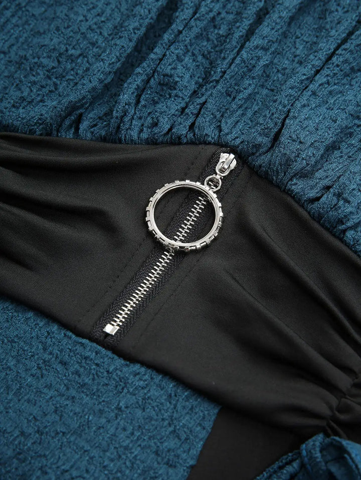 Refined O-ring Waist Cinched Dress