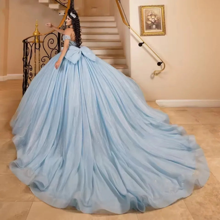 Graceful Shiny Tulle Quinceanera Gown