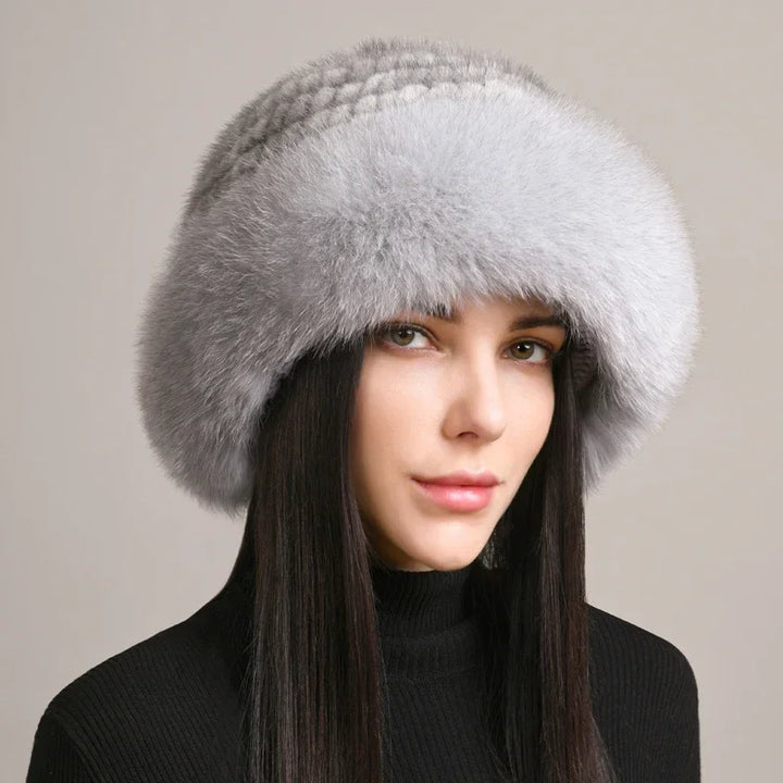 Premium Fur Knit Beanie Hat