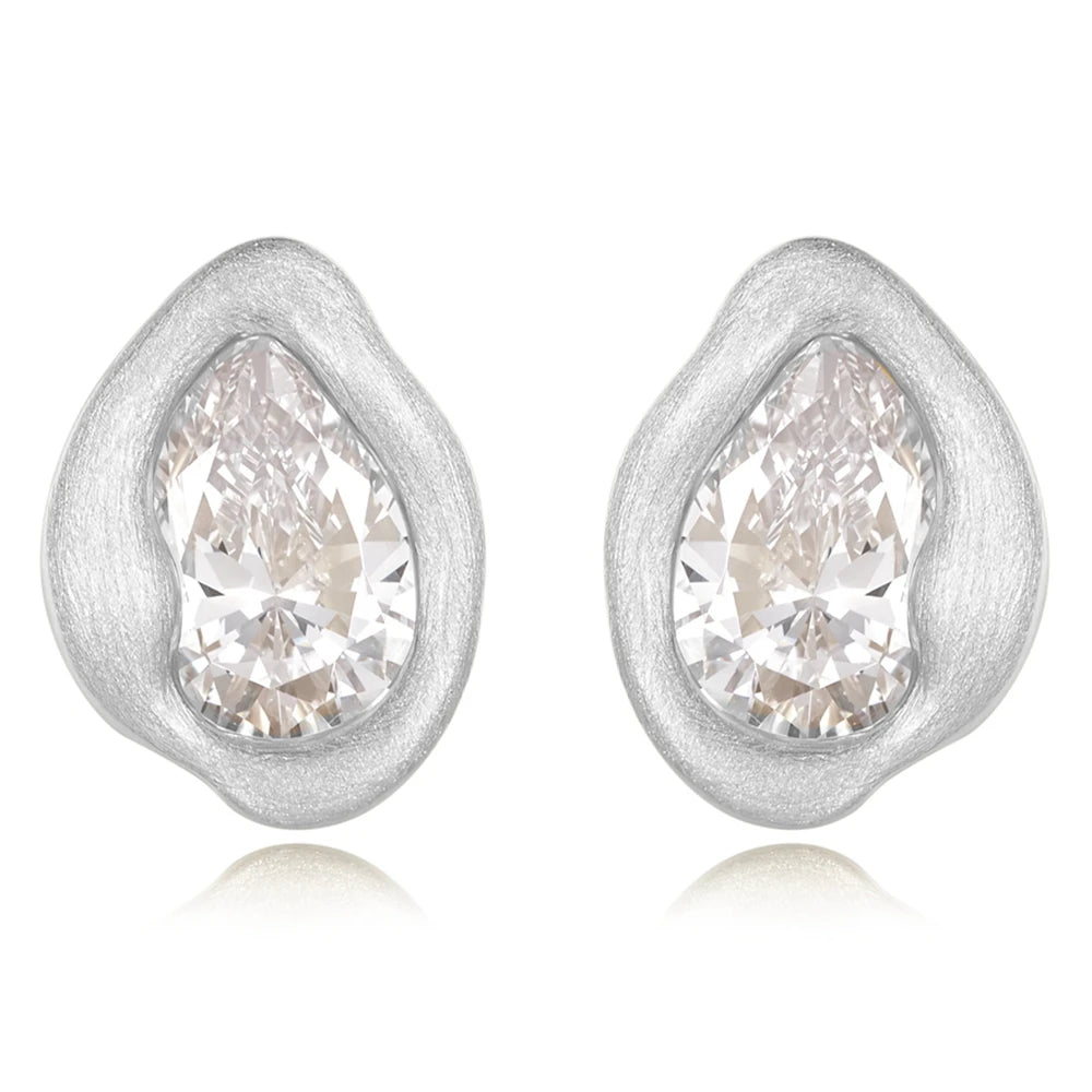Real Moissanite Diamond Stud Earrings