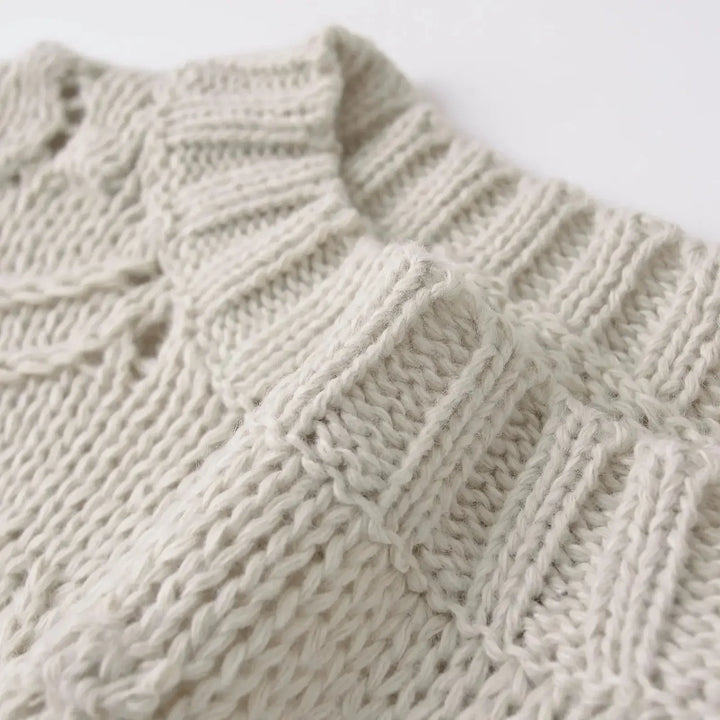 Hollow Out O-Neck Pullover Sweater