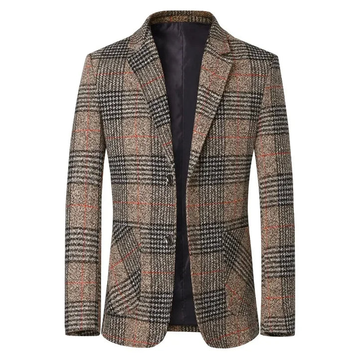 Handsome Slim Fit Plaid Blazer
