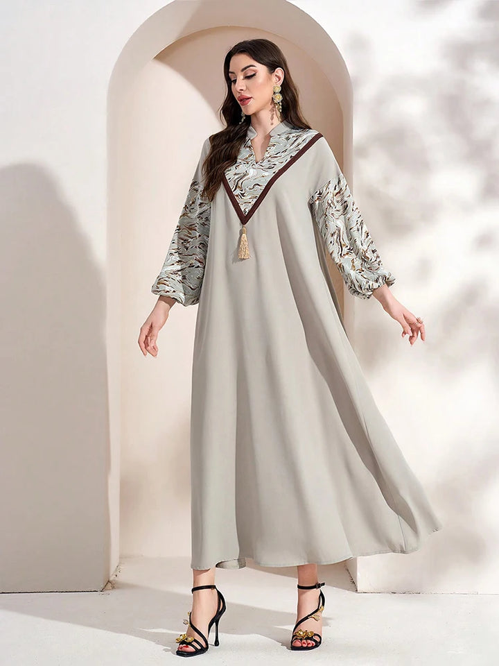 Modest Loose Print Abaya Dress