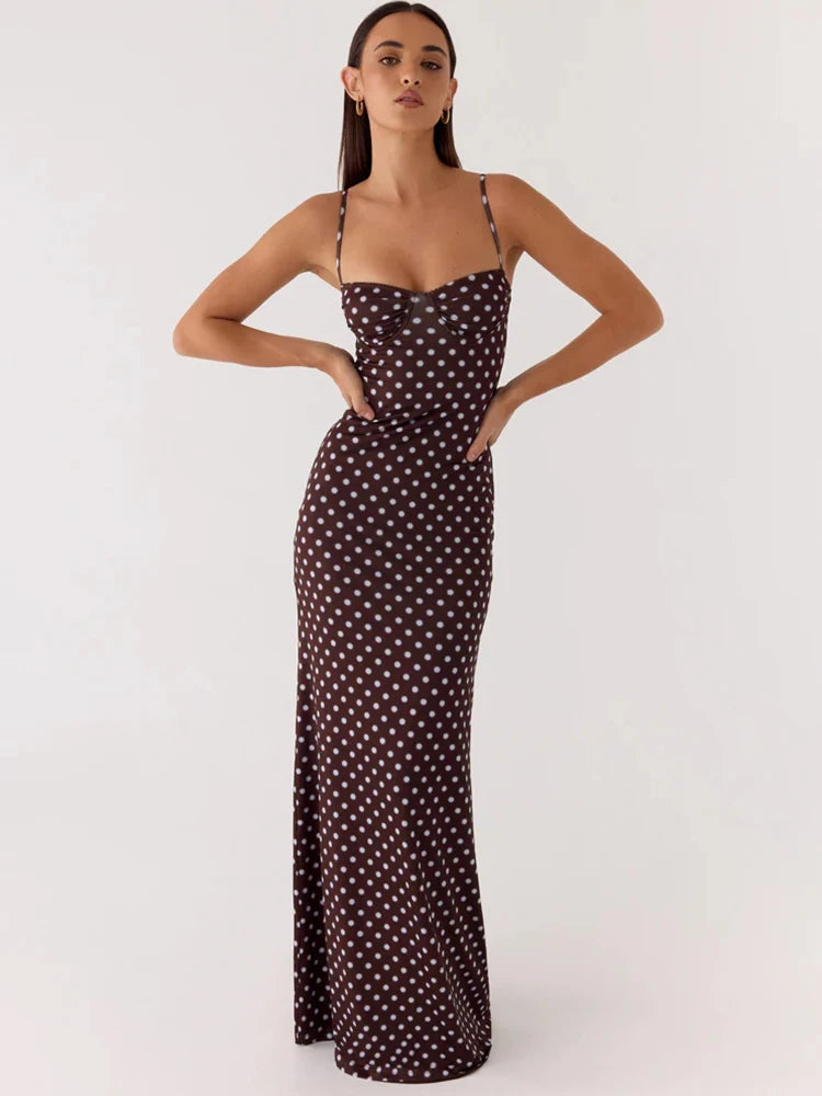Fashionable Spaghetti Strap Maxi Dress