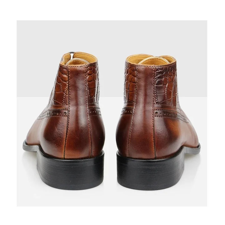 Smart Pointed Toe High Ankle Leather Boots