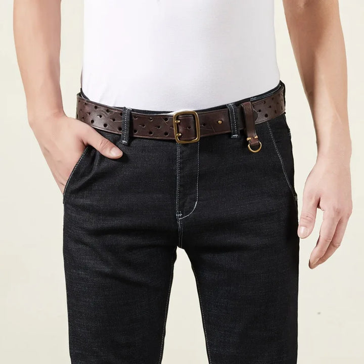 Trendy Double Needles Leather Belt