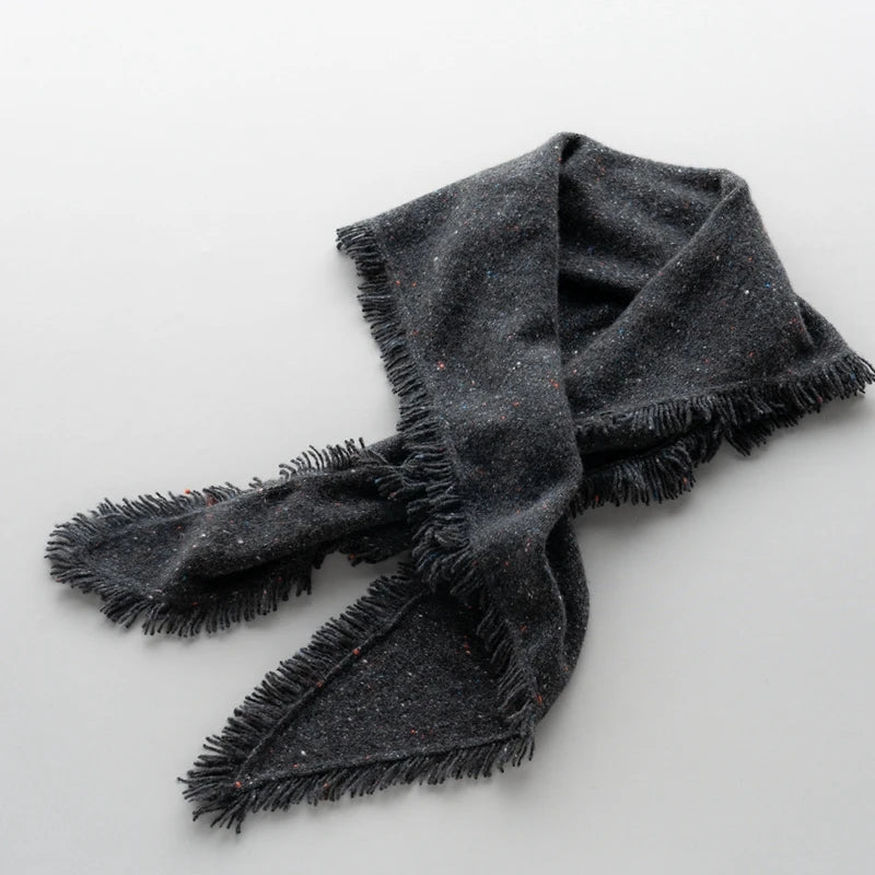 Elegant Rainbow Tassel Pure Cashmere Shawl