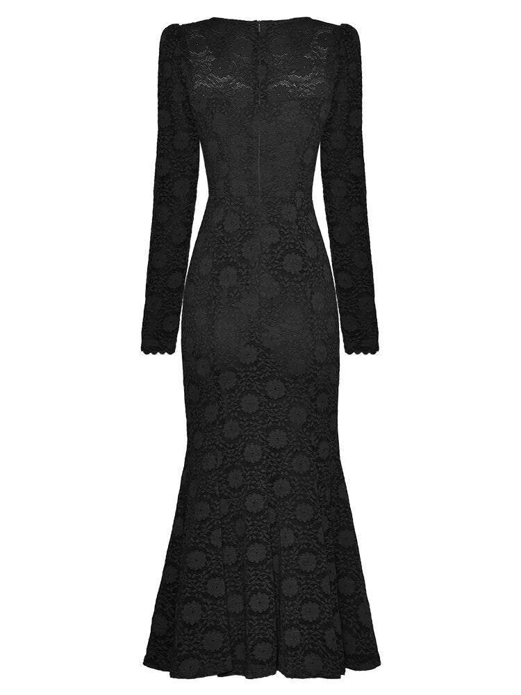 Black Vintage Women's Mermaid Dress