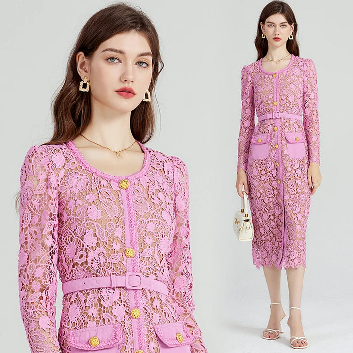 Lace Flower Embroidery Dress