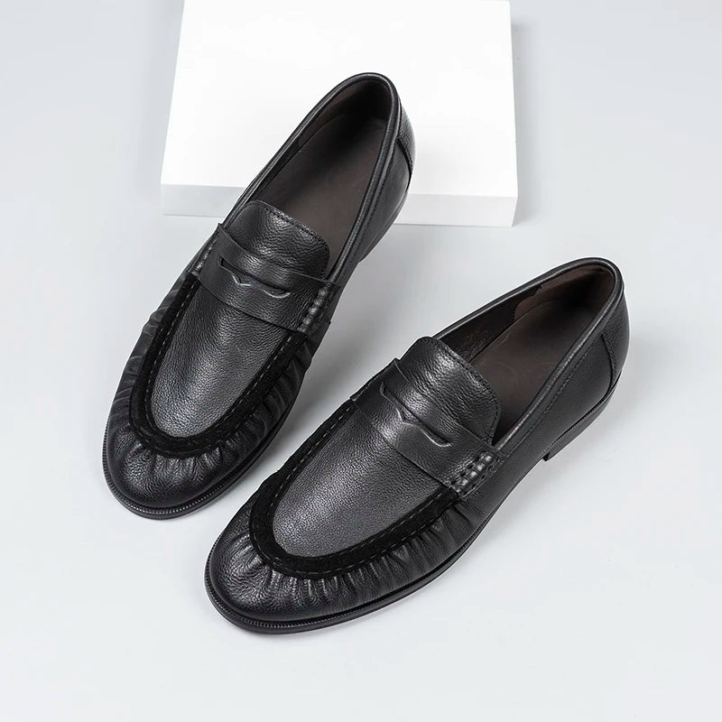 Handsome Soft Pleated Penny Loafers