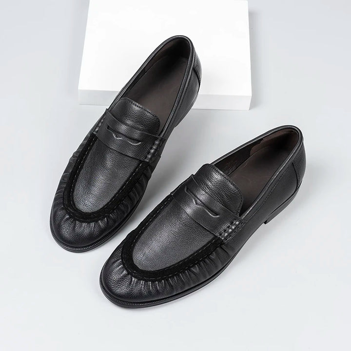 Handsome Soft Pleated Penny Loafers