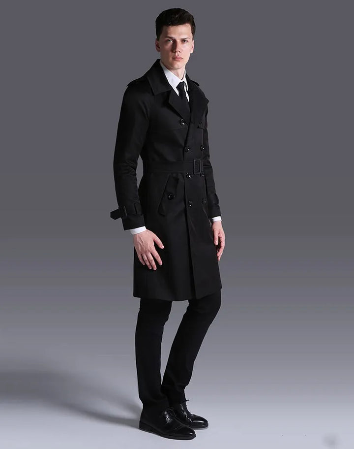 Double Breasted Long Trench Coat