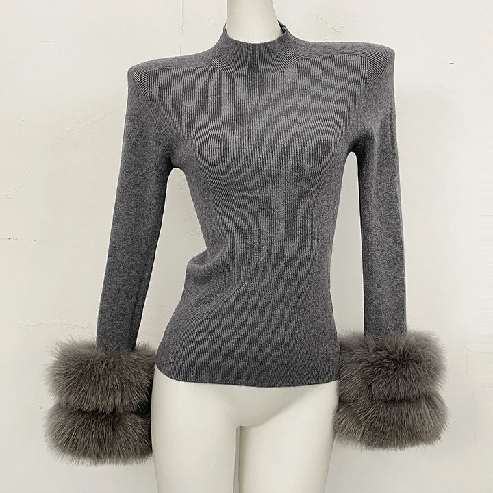 Refined Half Turtleneck Knit Warm Top