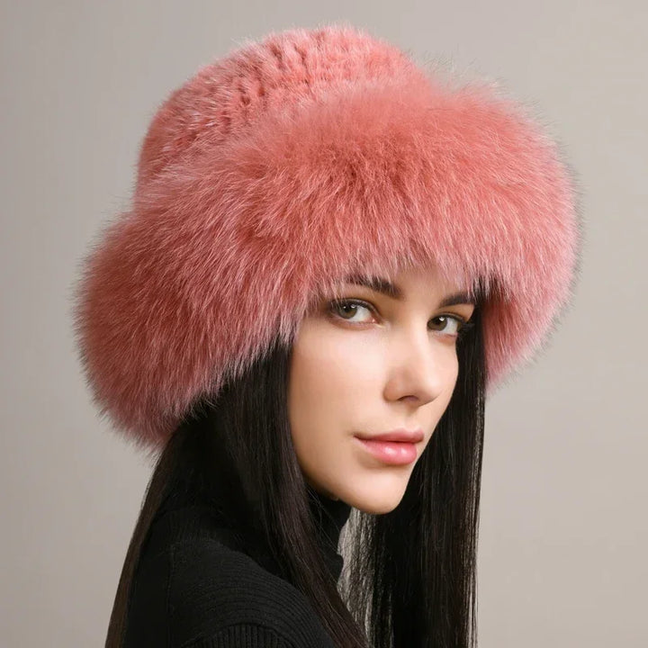 Premium Fur Knit Beanie Hat