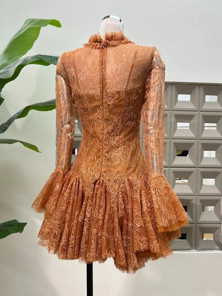 Sweet Long Sleeves Birthday Party Mini Dress