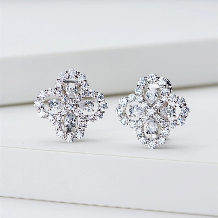 Luxurious Moissanite Petal Stud Earring