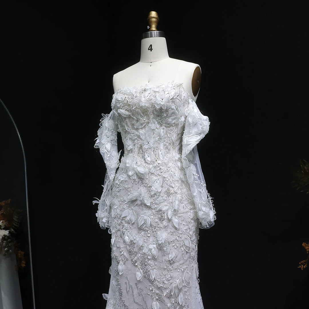 Modern Appliques Tulle Bridal Couture