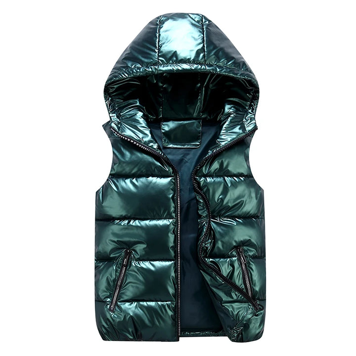 Short Hooded Cotton Padded Vest