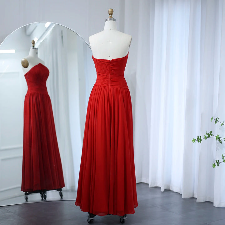 Lovely High Side Slit Evening Party Dress