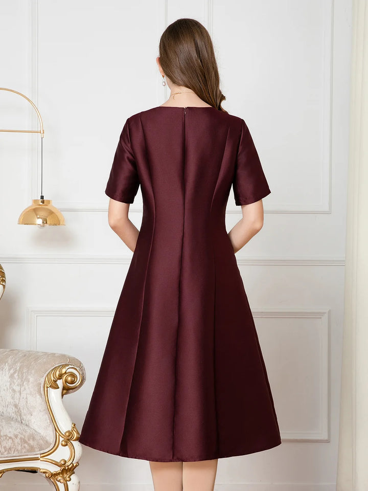 Sequined Embroidery Short Sleeve Party Dress