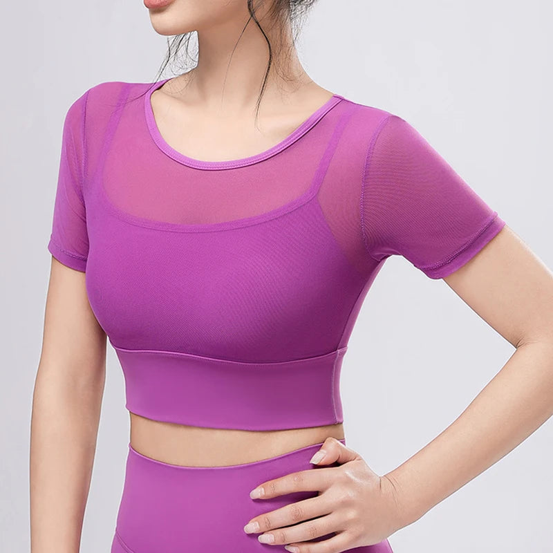 Mesh Pad Yoga Shirt