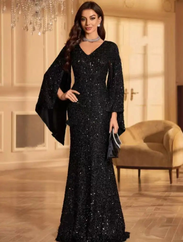 Elegant Flared Cuffs Evening Party Dress