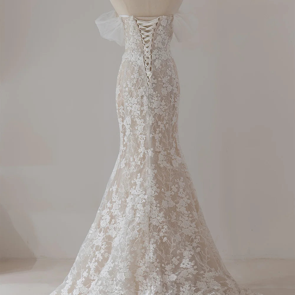 Regal Scoop Lace-Up Bridal Gown