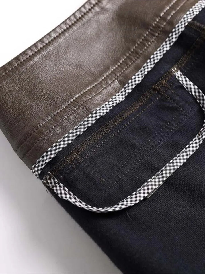 ZUZK Pantalon en cuir PU pour femme, de haute qualité, élégant, chaud, long, à la mode, pour l'automne et l'hiver