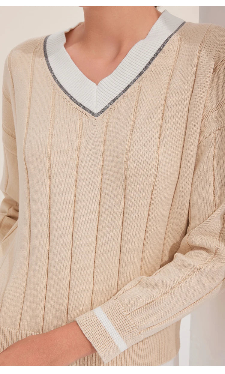 Gorgeous Ribbed Cotton Pullover Sweater