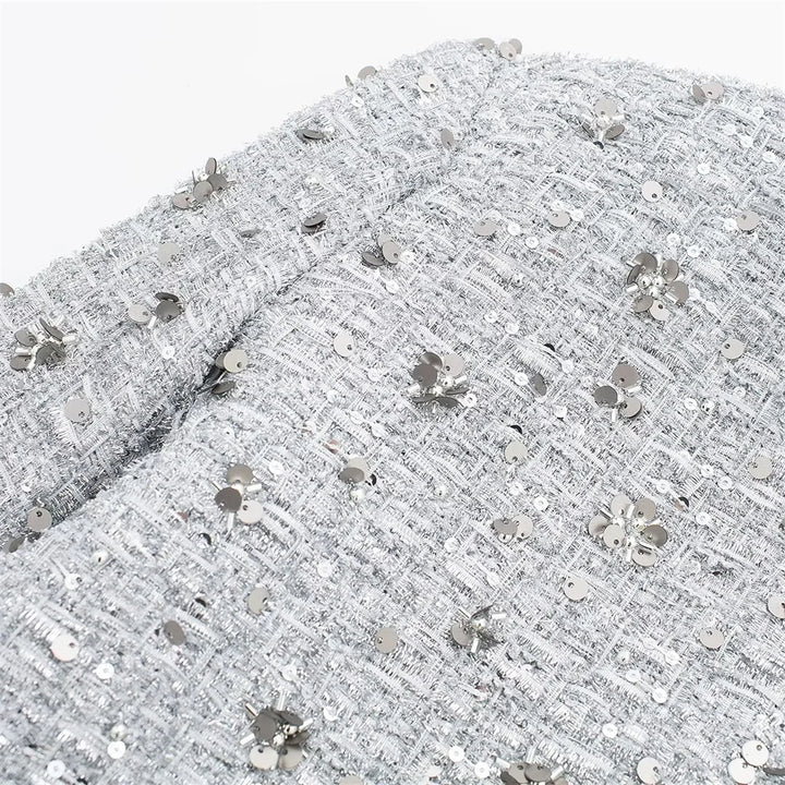 Fancy Beaded Detailing Casual Coat