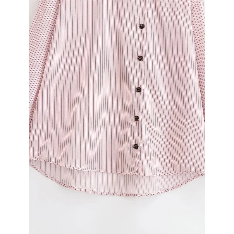 Lovely Striped High Neck Shirt