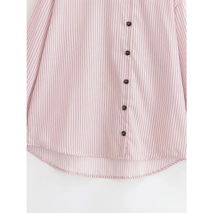 Lovely Striped High Neck Shirt